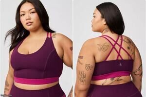 Torrid Active Women's 4 4X TRU Low Impact Wireless Rib Sports Bra Purple Gym